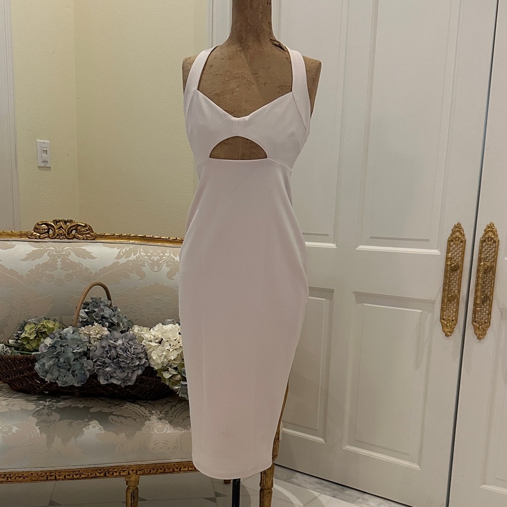 Sexy Nookie size medium knit party dress, soft blush color